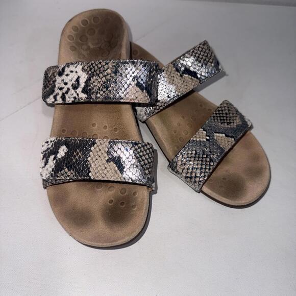 Vionic Shoes - Vionic Comfort Randi Boa‎ Flip Flop Metallic Snake Print Sandals Slides Size 8